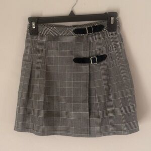 Katie J NYC Black and Gray Plaid Mini Skirt